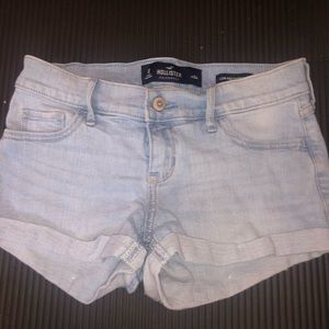 Light blue hollister jean shorts, size 0